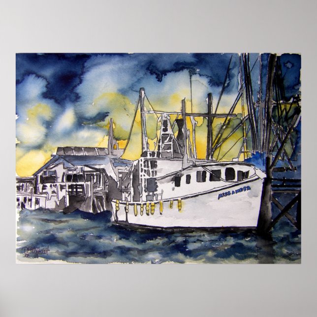 tybee_Insel_boat Poster (Vorne)