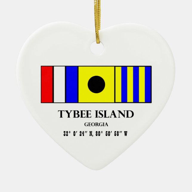 Tybee Insel-Seeflagge Keramikornament (Vorne)