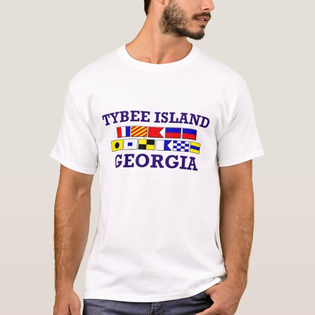 Tybee Insel-Seeflaggen-T - Shirt (Vorderseite)