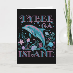 Tybee Island Ga Delfinliebhaber Bunter Strand Souv Karte
