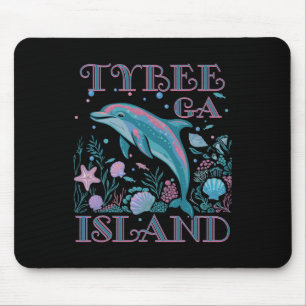 Tybee Island Ga Delfinliebhaber Bunter Strand Souv Mousepad