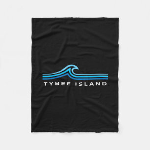 Tybee Island Ga Wellen Vintage Herren Damen Mädche Fleecedecke
