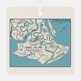 Tybee Island Georgia 1906 Map Ornament Aus Metall
