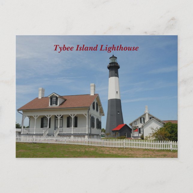 Tybee Island, Georgia Leuchtturm Postkarte (Vorderseite)