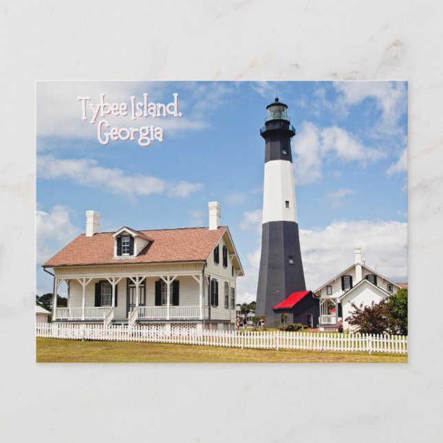 Tybee Island Georgia Lighthouse Postkarte (Vorderseite)