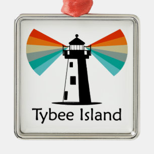 Tybee Island Georgia Lighthouse Rainbow Ornament Aus Metall