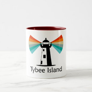 Tybee Island Georgia Lighthouse Rainbow Zweifarbige Tasse