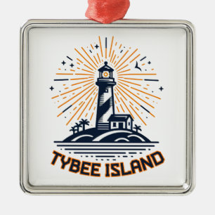 Tybee Island Georgia Lighthouse Sunrise Ornament Aus Metall