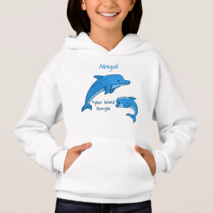 Tybee Island Georgia Niedlich Playful Blue Delphin Hoodie