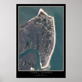 Tybee Island Georgia Satellite Poster Karte