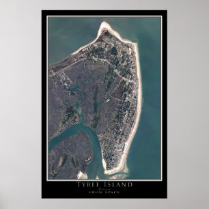 Tybee Island Georgia Satellite Poster Karte