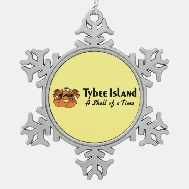 Tybee Island Georgia Schneeflocken Zinn-Ornament (Vorderseite)
