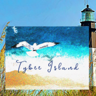 Tybee Island Georgia Seagull über Strand Postkarte