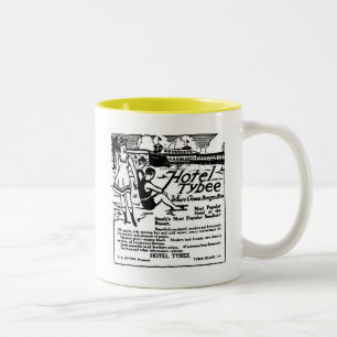 Tybee Island Georgia Vintage-Zeitungsillustration Zweifarbige Tasse