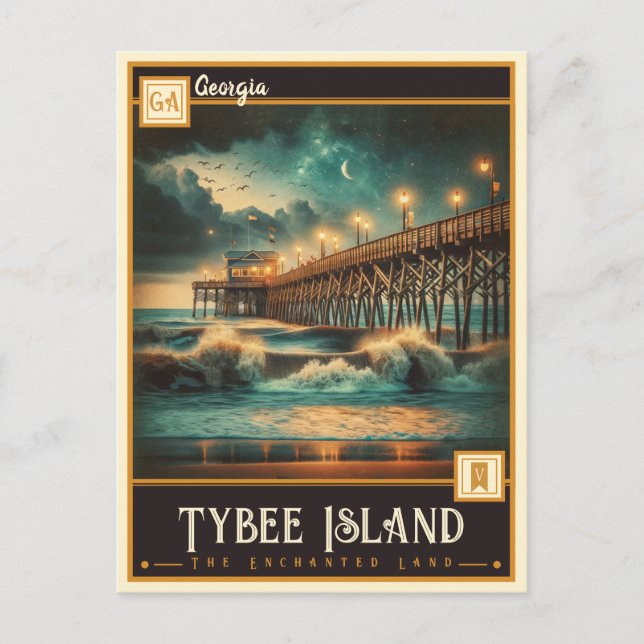 Tybee Island, Georgien | VINTAG Postkarte (Vorderseite)