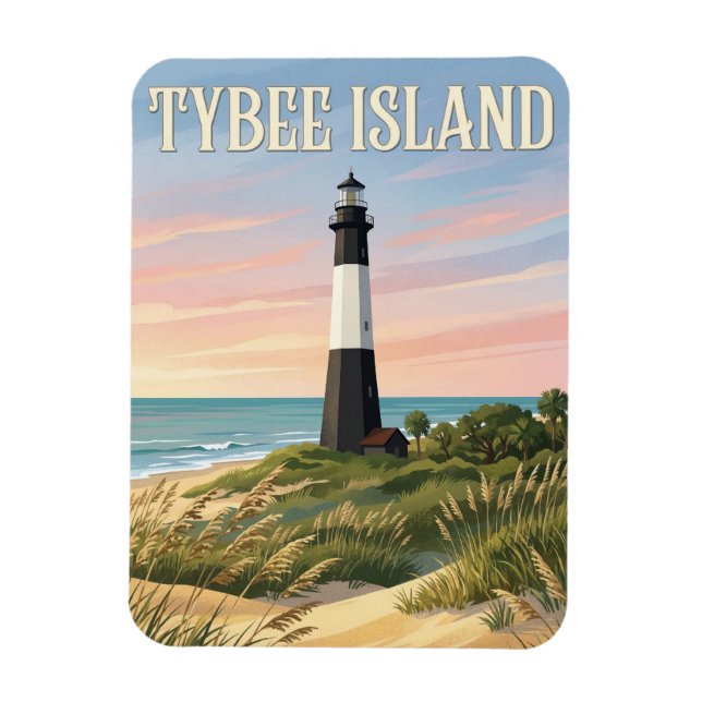 Tybee Island Leuchtturm Magnet (Vertikal)