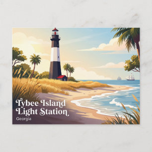 Tybee Island Leuchtturm USA Postkarte