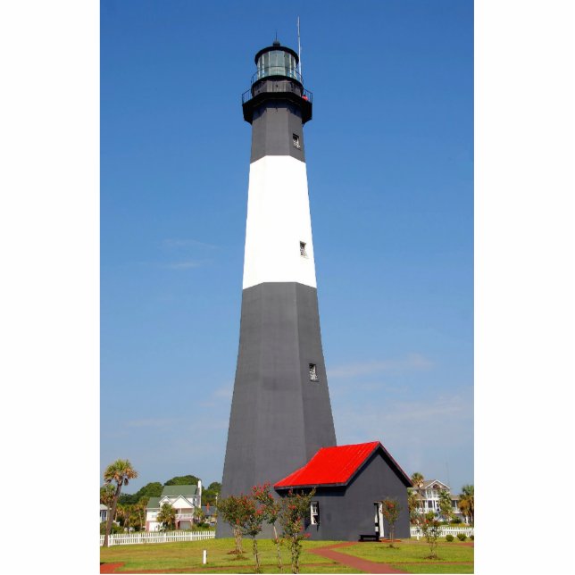 Tybee Island Lighthouse Freistehende Fotoskulptur (Vorne)