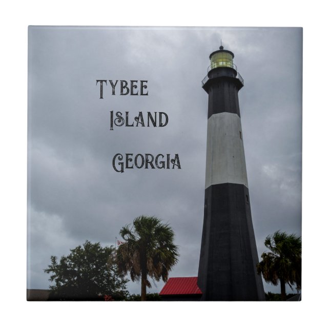 Tybee Island Lighthouse Georgia Fliese (Vorderseite)