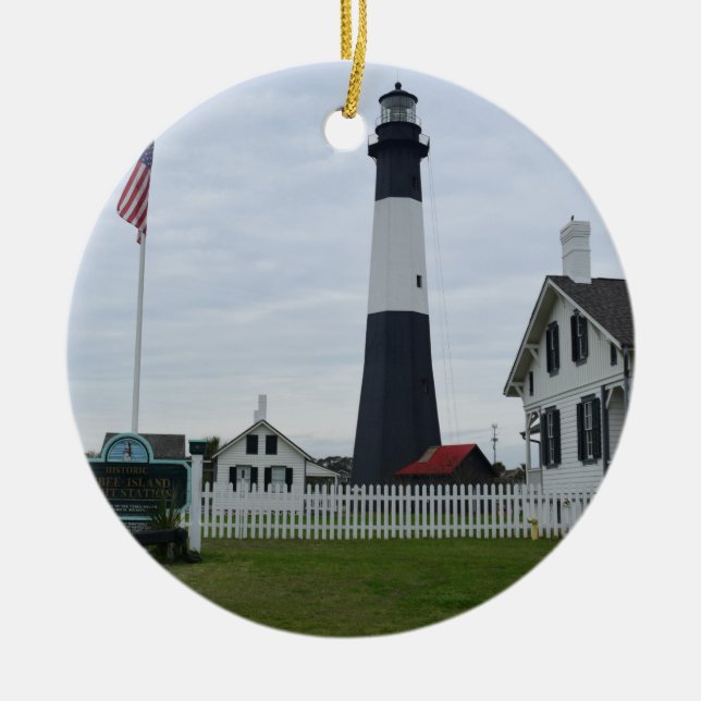 Tybee Island Lighthouse Keramik Ornament (Vorne)