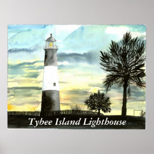 TYBEE Island Lighthouse Kunstgeschenke, ... Poster