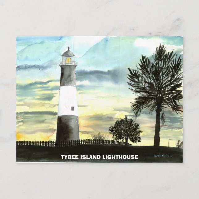TYBEE ISLAND LIGHTHOUSE POSTKARTE (Vorderseite)