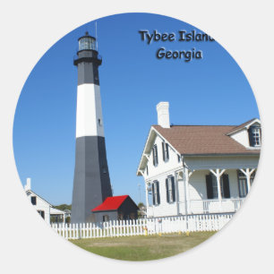 Tybee Island Lighthouse Runder Aufkleber