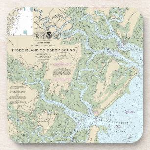 Tybee Island to Doboy Sound Nautical Chart 11509 Getränkeuntersetzer