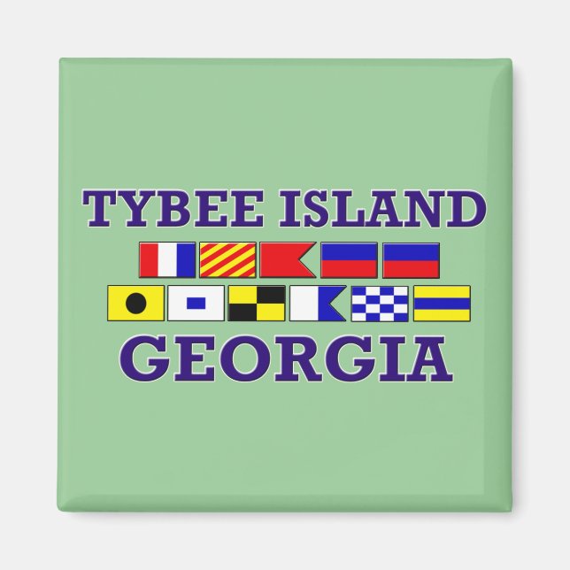Tybee Island Wasserflagge - Square Magnet (Vorne)
