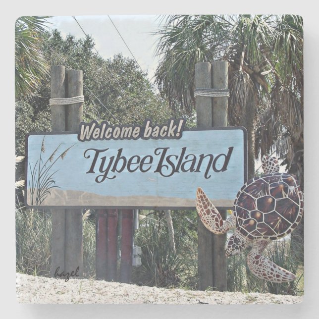Tybee Island Welcome Untersetzer (Vorderseite)