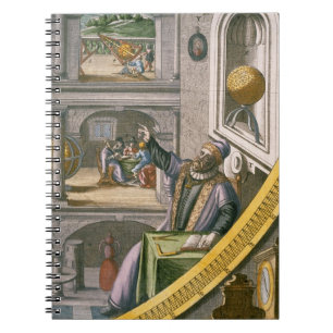 Tycho Brahe (1546-1601) alterte 40, unter seinem Notizblock