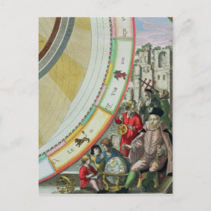 Tycho Brahe , Detail aus einer Karte, die seine Postkarte