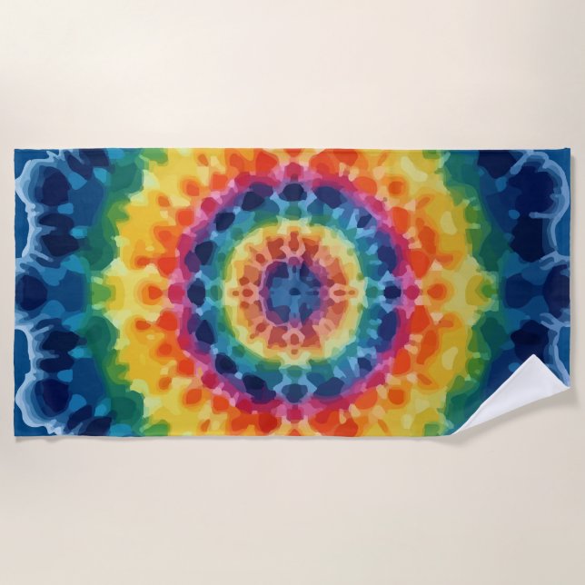 Tye-Dye-4 Beach Handtuch (Vorderseite)