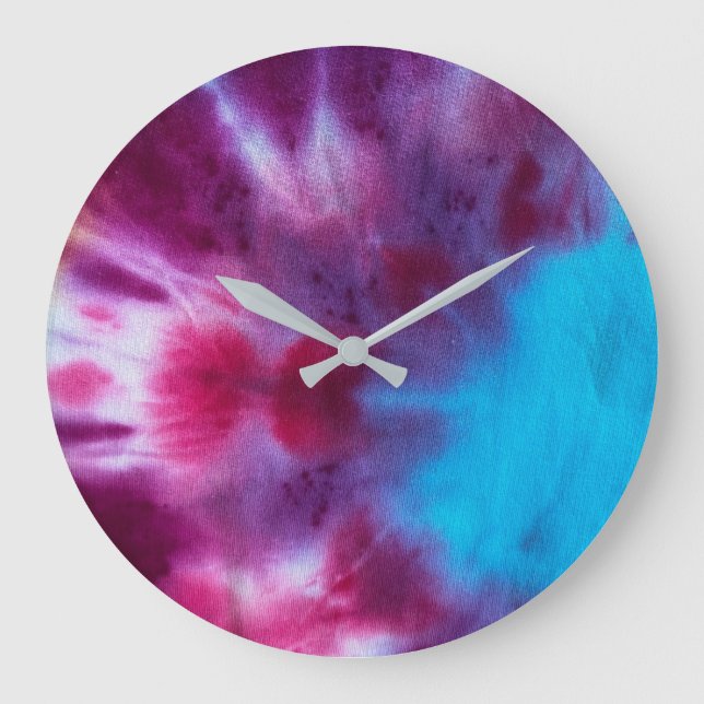Tye Dye # 5 Große Wanduhr (Vorderseite)
