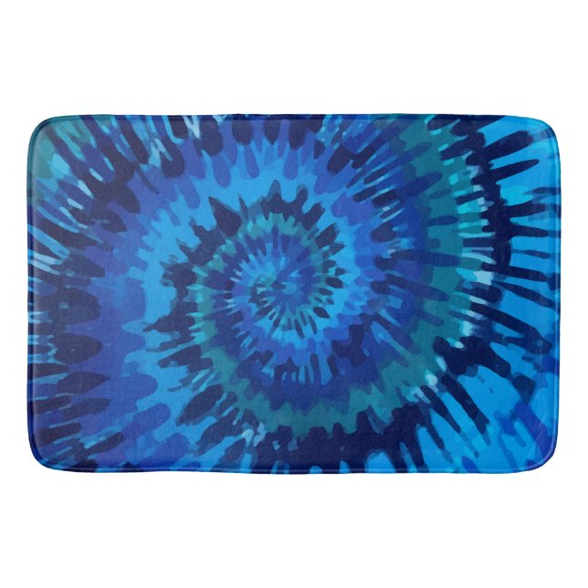 Tye-Dye-Blue Bath Mat Badematte (Vorderseite)