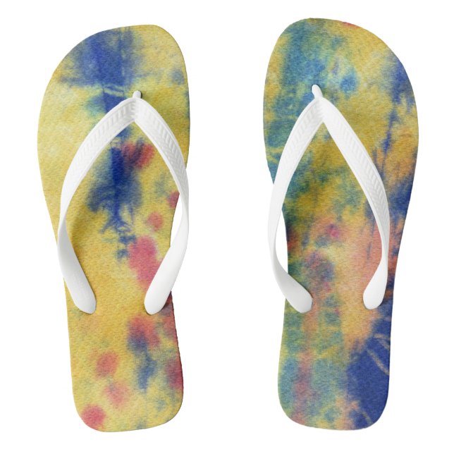 Tye Dye Komposition #5 von Michael Moffa Flip Flops (Fußbett)
