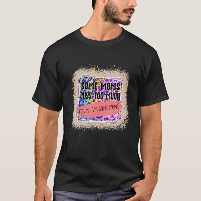 Tye Dye Leopard Mama erbleichte glücklichen Mutter T-Shirt (Vorderseite)
