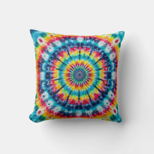 Tye-Dye psychedelisches Quadrat Wohnzimmer oder Sc Kissen