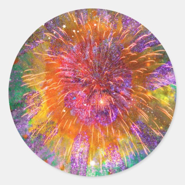 Tye-Dye Runder Aufkleber (Vorderseite)