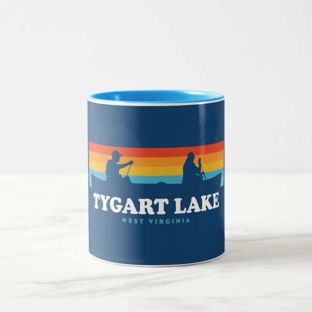 Tygart Lake West Virginia Canoe Zweifarbige Tasse (Mittel)