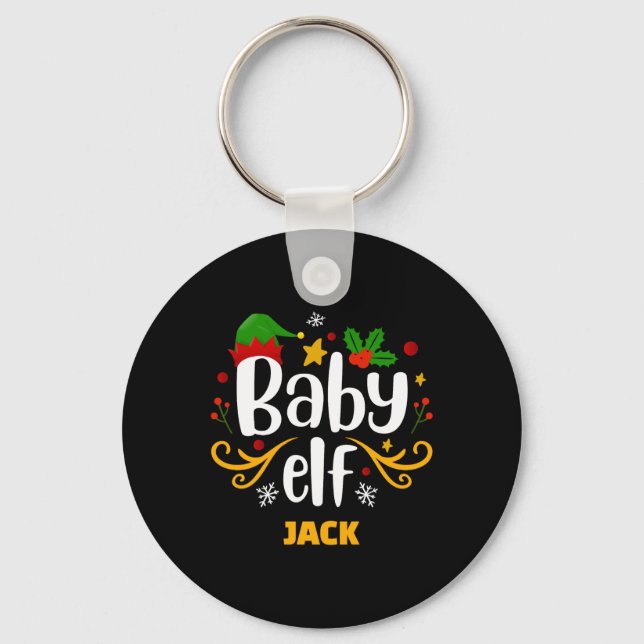 Tygraphy Baby Elf Fun Family Matching Baby T Shirt Schlüsselanhänger (Vorderseite)