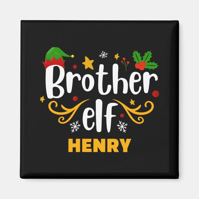 Tygraphy Brother Elf Fun Family Matching T Shirt  Magnet (Vorne)