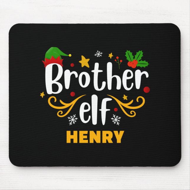 Tygraphy Brother Elf Fun Family Matching T Shirt  Mousepad (Vorne)
