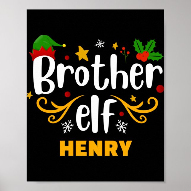 Tygraphy Brother Elf Fun Family Matching T Shirt  Poster (Vorne)