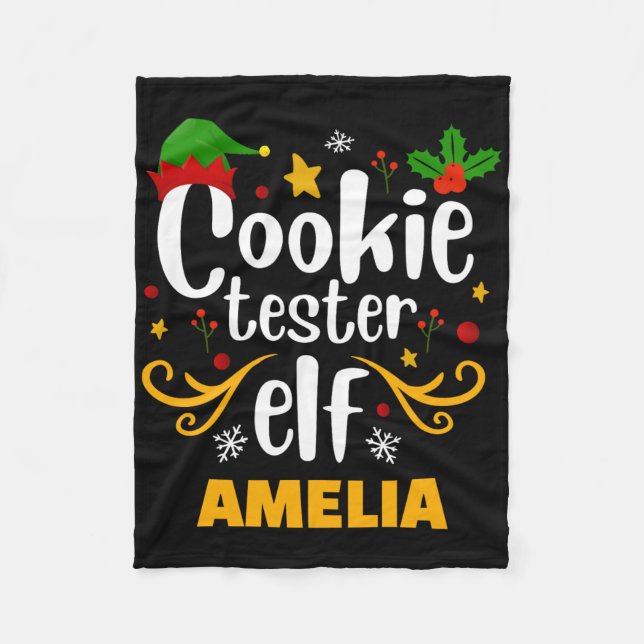 Tygraphy Cookie Tester Elf Family Matching T Shirt Fleecedecke (Vorderseite)