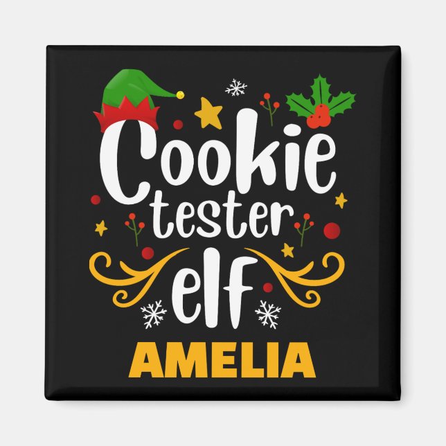 Tygraphy Cookie Tester Elf Family Matching T Shirt Magnet (Vorne)