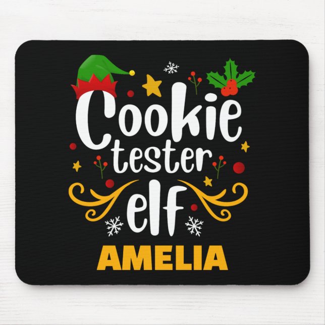 Tygraphy Cookie Tester Elf Family Matching T Shirt Mousepad (Vorne)