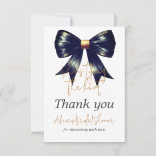 Tying the Knot Goldschwarze Schleife Junggesellinn Dankeskarte