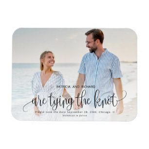 Tying The Knot Hochzeit Save The Datum Foto Magnet