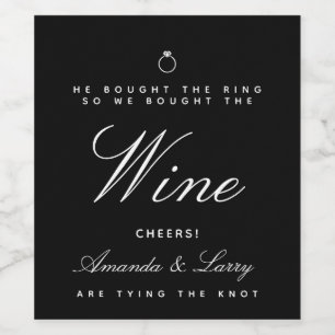 Tying The Knot Verlobungswein Etikett